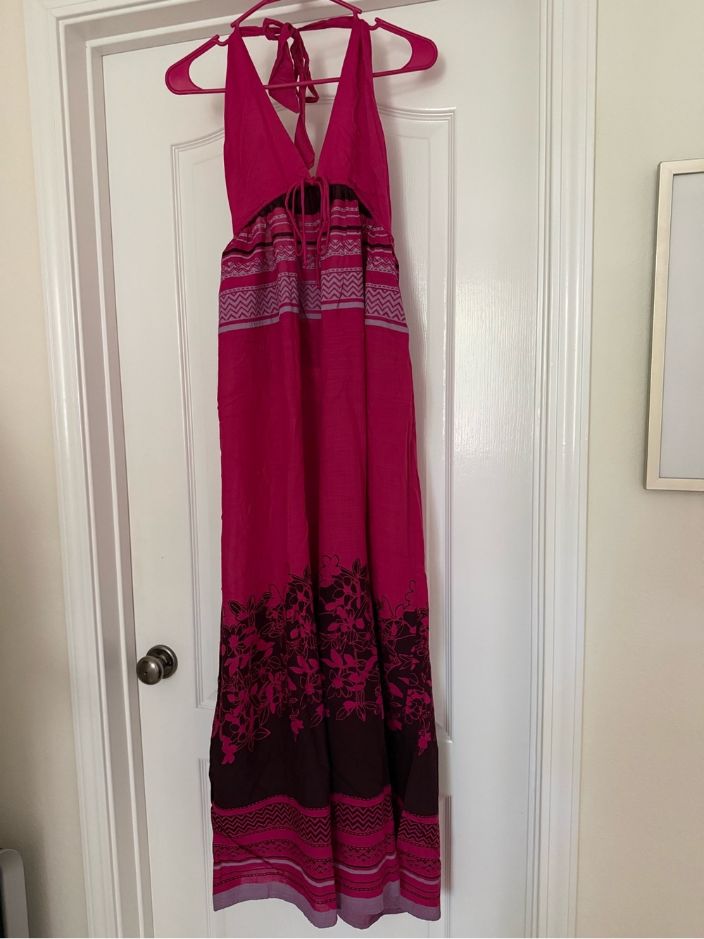 Free People Wide Leg V Neck Backless Halter Printed Jumpsuit, XS, NWT